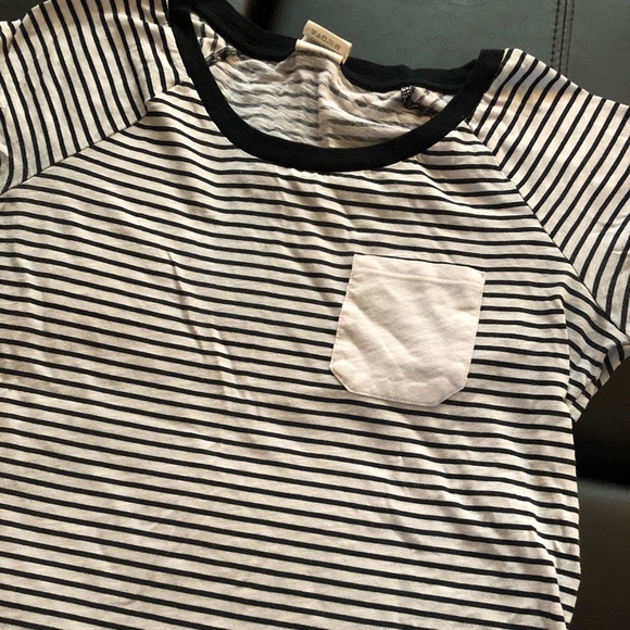 PINK Victoria’s Secret black and white striped short sleeve t-shirt. Size XS. - Picture 2 of 2